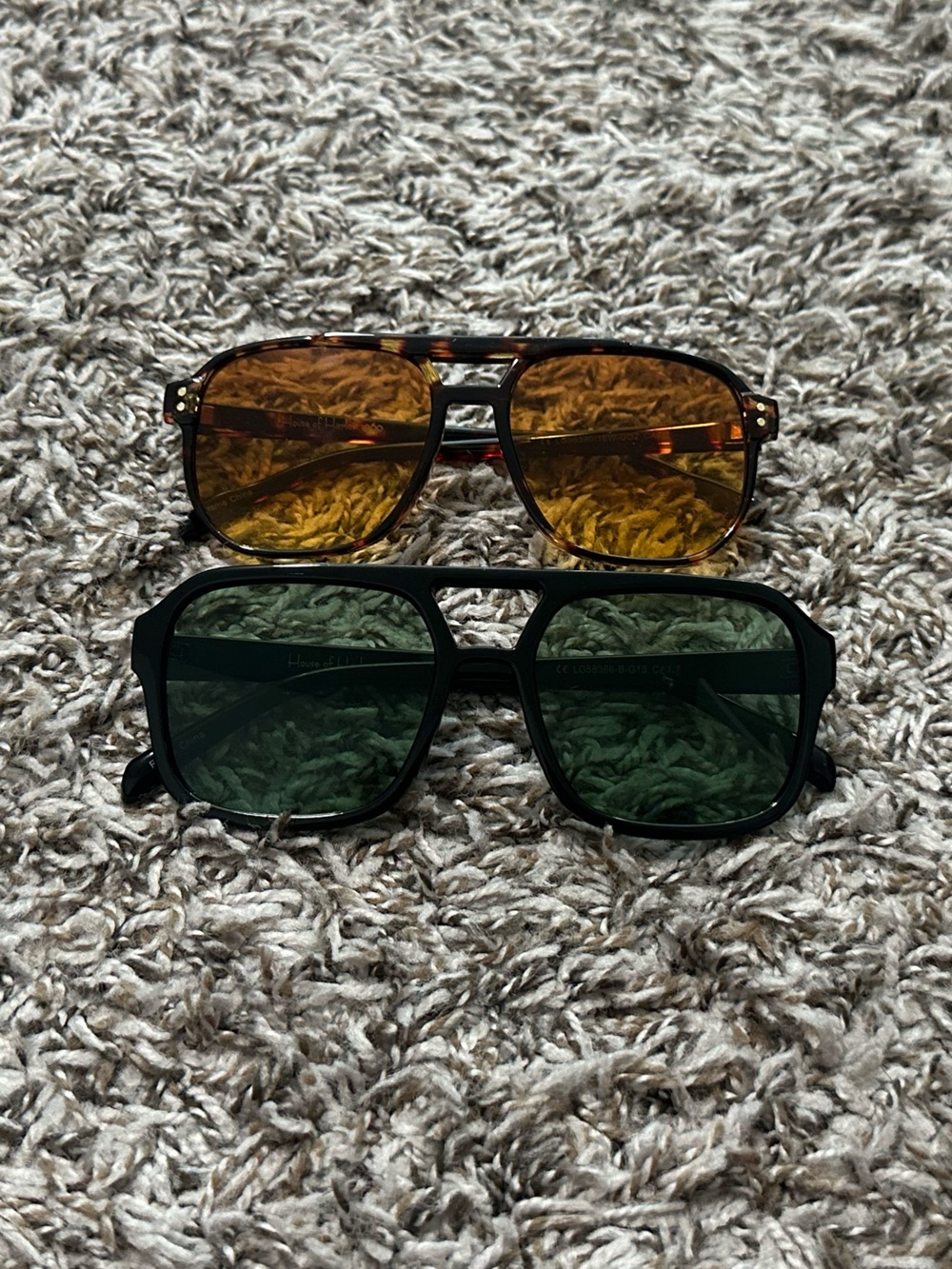 House of Harlow Sunglasses with Green and Amber Lenses